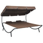 Outdoor Lounge Bed With Canopy And Pillows