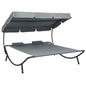 Outdoor Lounge Bed With Canopy And Pillows