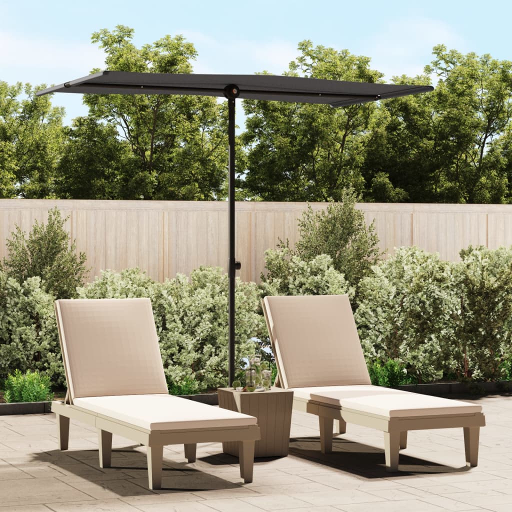 Garden Parasol With Aluminium Pole 2X1.5 M