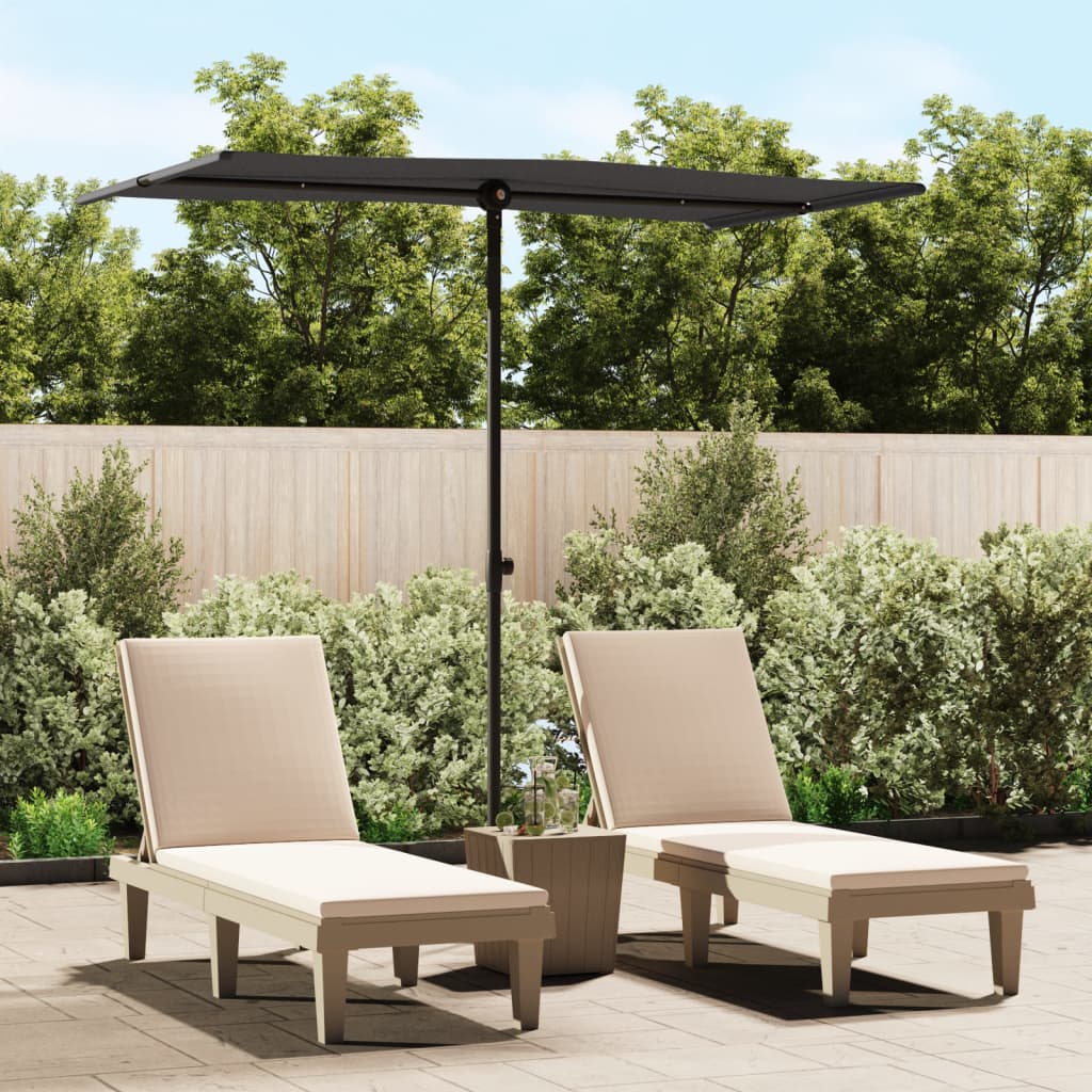 Garden Parasol With Aluminium Pole 2X1.5 M