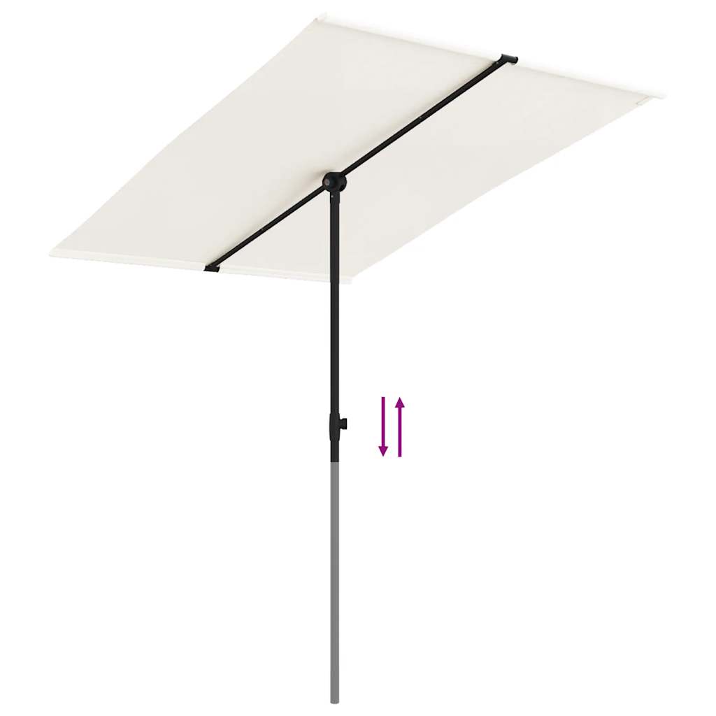 Garden Parasol With Aluminium Pole 2X1.5 M