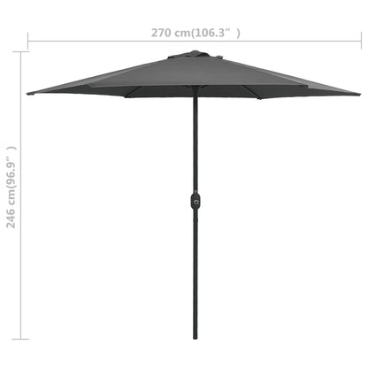 Garden Parasol With Aluminium Pole 270X246 Cm