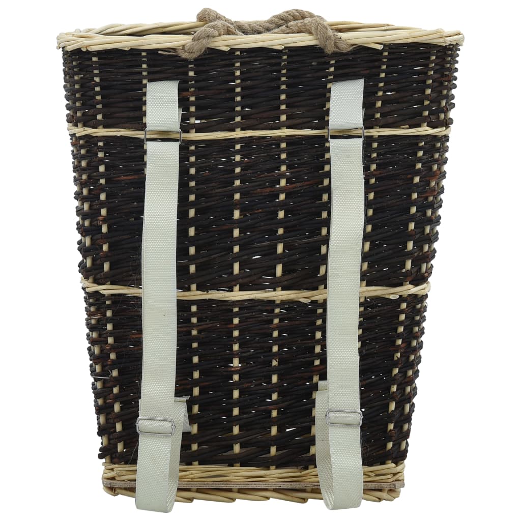 Firewood Backpack With Carrying Belts Natural Willow