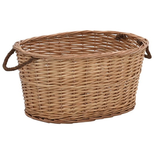 Firewood Basket With Carrying Handles Natural Willow