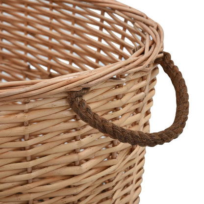 Firewood Basket With Carrying Handles Natural Willow