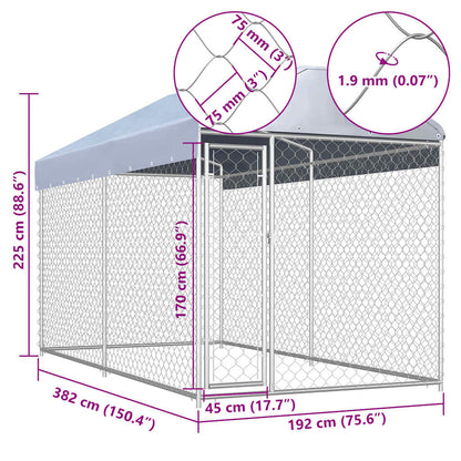 Outdoor Dog Kennel With Canopy Top