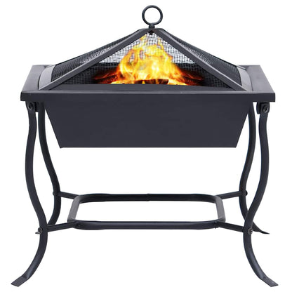Fire Pit Black 42X42X45 Cm Steel