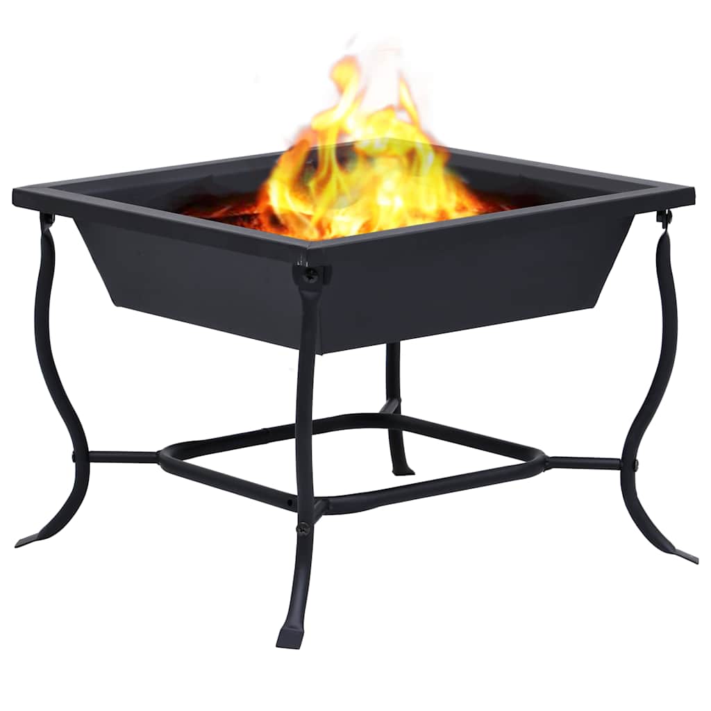 Fire Pit Black 42X42X45 Cm Steel