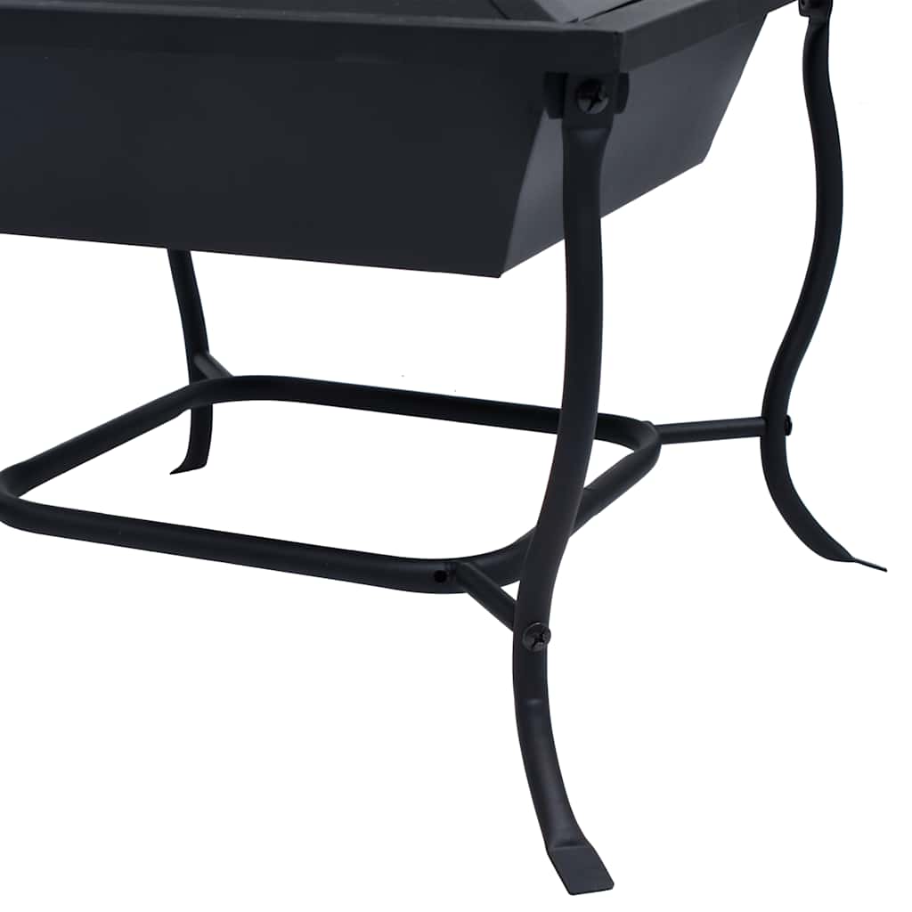 Fire Pit Black 42X42X45 Cm Steel