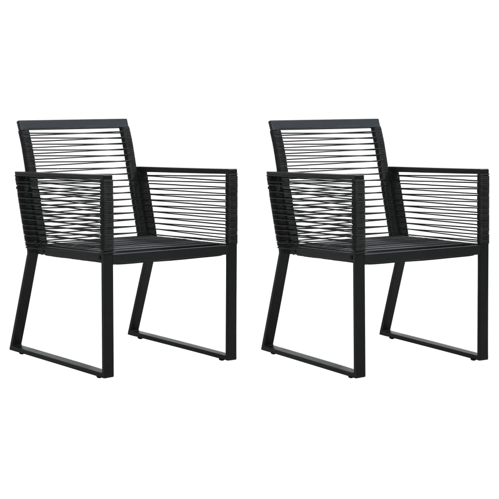 Garden Chairs 4 Pcs Rope Rattan Black