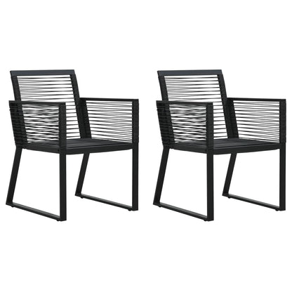 Garden Chairs 4 Pcs Rope Rattan Black