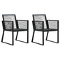 Garden Chairs 4 Pcs Rope Rattan Black