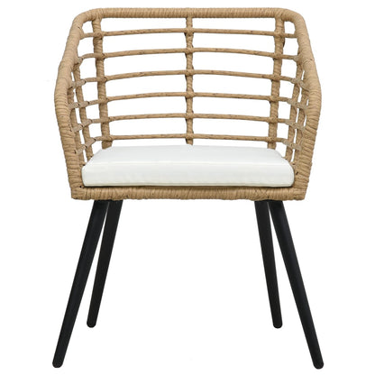 Garden Chairs With Cushions 2 Pcs Poly Rattan