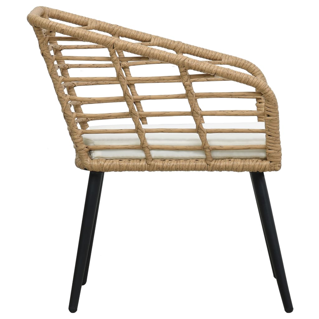 Garden Chairs With Cushions 2 Pcs Poly Rattan