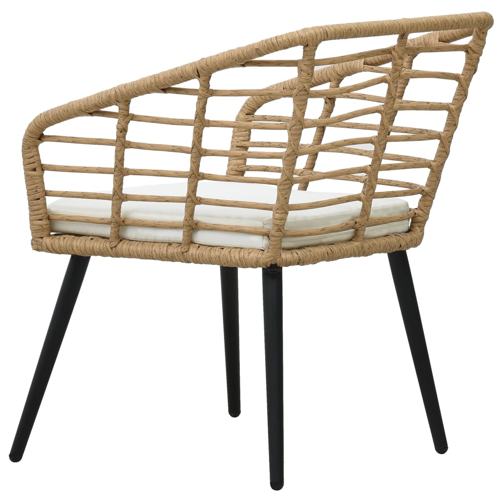 Garden Chairs With Cushions 2 Pcs Poly Rattan