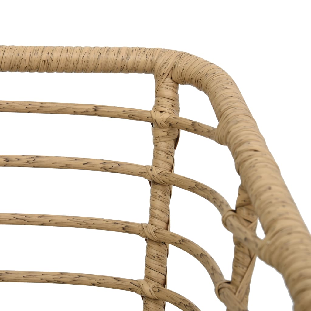Garden Chairs With Cushions 2 Pcs Poly Rattan