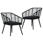 Garden Chairs With Cushions 2 Pcs Poly Rattan