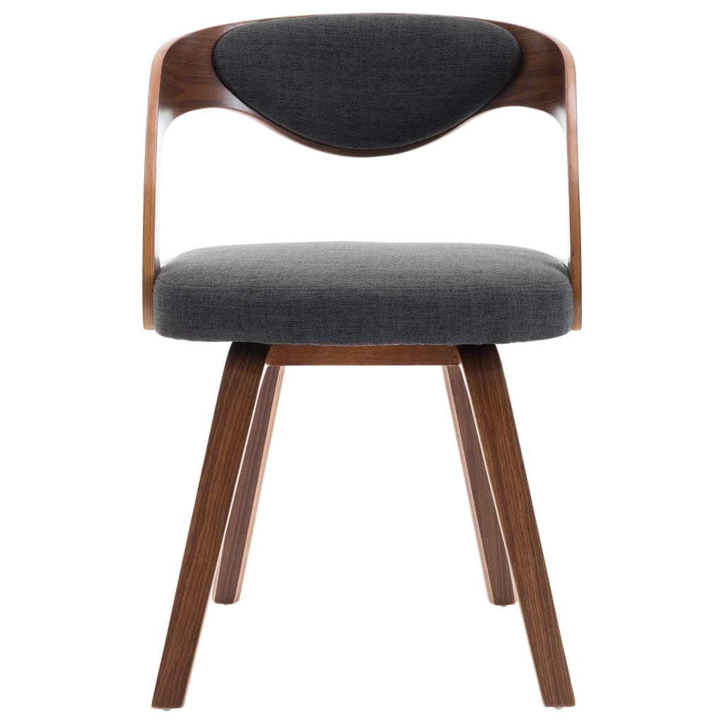 Dining Chairs 4 Pcs Dark Grey Bent Wood And Fabric
