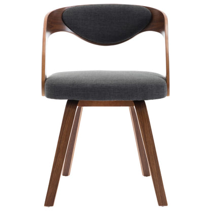 Dining Chairs 4 Pcs Dark Grey Bent Wood And Fabric