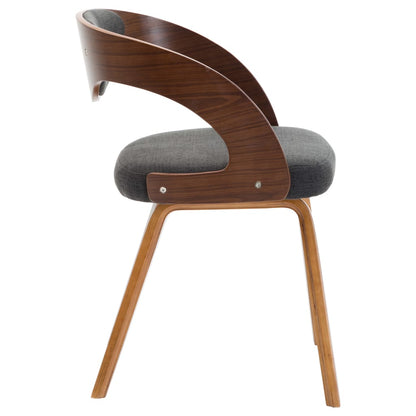 Dining Chairs 4 Pcs Dark Grey Bent Wood And Fabric