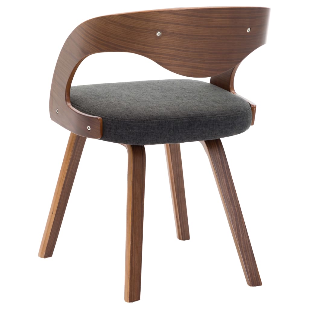 Dining Chairs 4 Pcs Dark Grey Bent Wood And Fabric