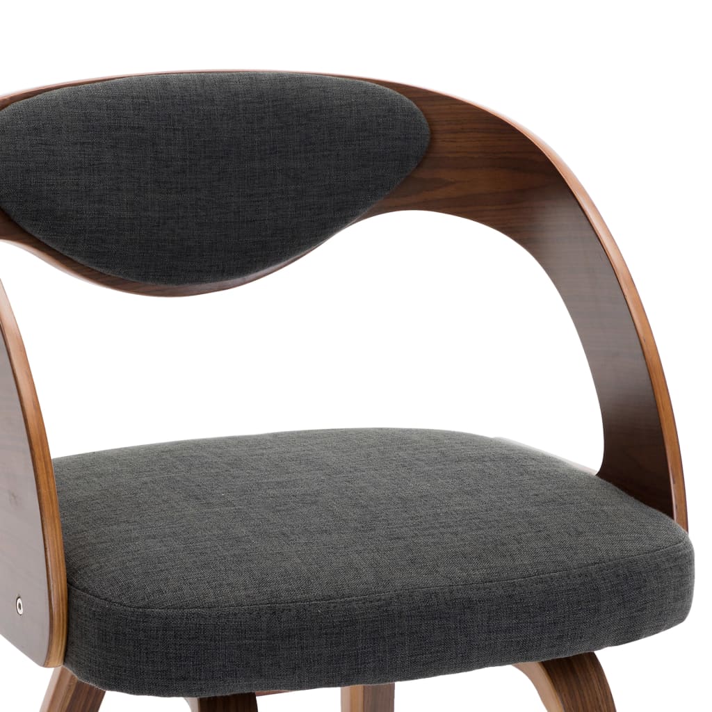 Dining Chairs 4 Pcs Dark Grey Bent Wood And Fabric