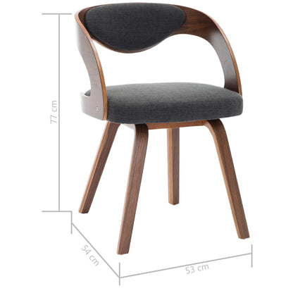 Dining Chairs 4 Pcs Dark Grey Bent Wood And Fabric