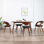 Dining Chairs 4 Pcs Dark Grey Bent Wood And Fabric