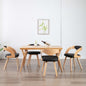 Dining Chairs 4 Pcs Dark Grey Bent Wood And Fabric