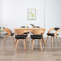 Dining Chairs 4 Pcs Dark Grey Bent Wood And Fabric