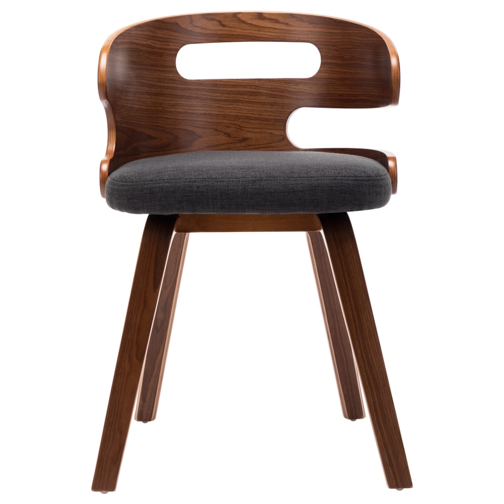 Dining Chairs 4 Pcs Dark Grey Bent Wood And Fabric