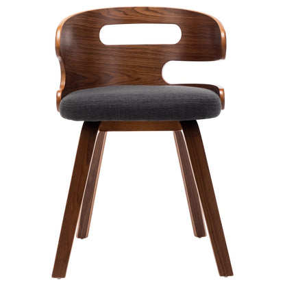 Dining Chairs 4 Pcs Dark Grey Bent Wood And Fabric