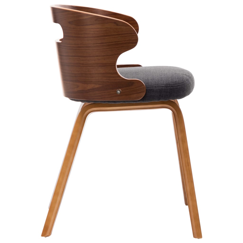 Dining Chairs 4 Pcs Dark Grey Bent Wood And Fabric
