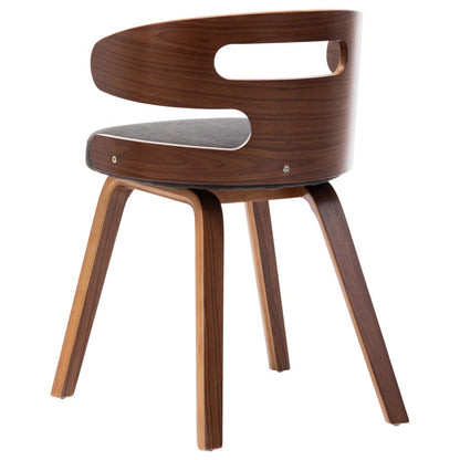 Dining Chairs 4 Pcs Dark Grey Bent Wood And Fabric