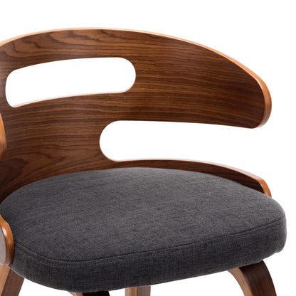 Dining Chairs 4 Pcs Dark Grey Bent Wood And Fabric