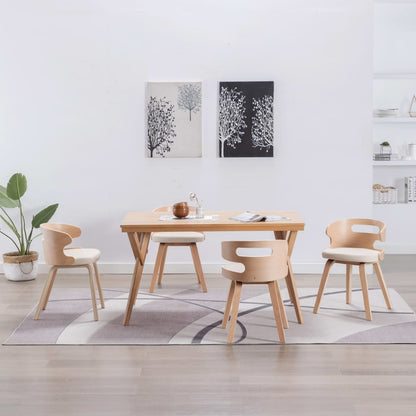 Dining Chairs 4 Pcs Dark Grey Bent Wood And Fabric