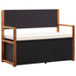 Storage Bench 115 Cm Poly Rattan And Solid Acacia Wood