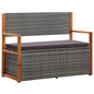 Storage Bench 115 Cm Poly Rattan And Solid Acacia Wood