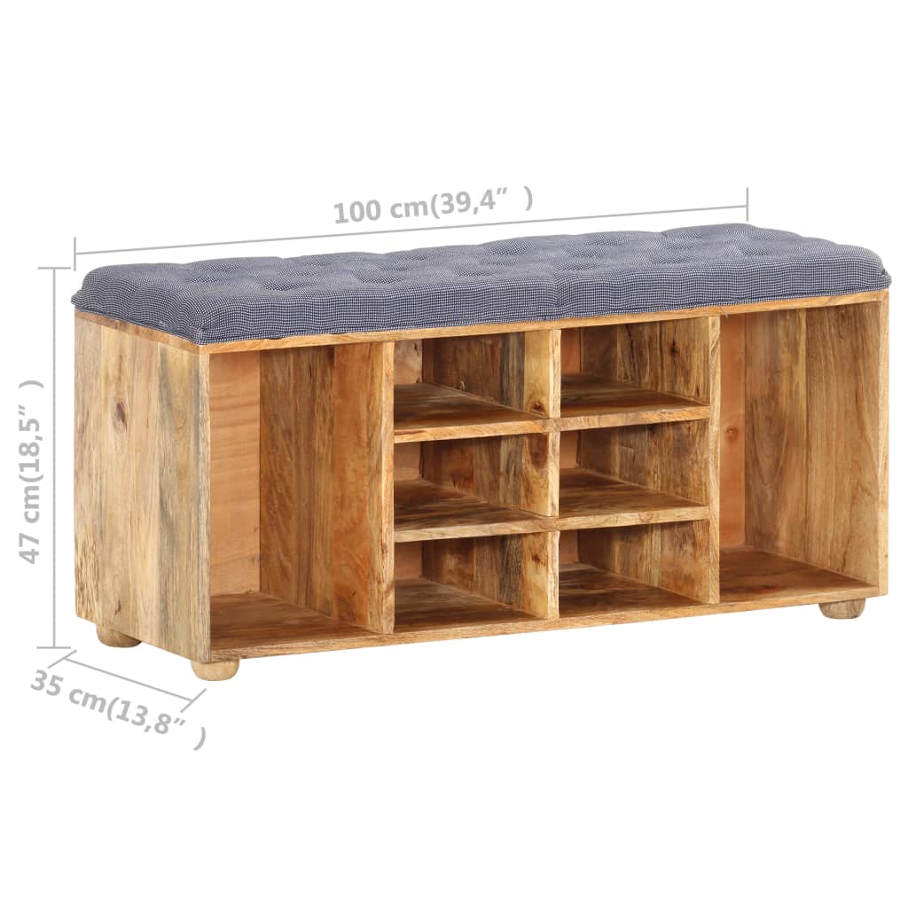 Hall Bench 100X35X47 Cm Solid Mango Wood