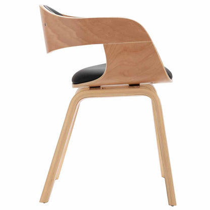 Dining Chairs 2 Pcs Bent Wood And Faux Leather
