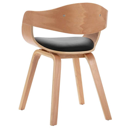 Dining Chairs 2 Pcs Bent Wood And Faux Leather