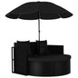 Garden Bed With Parasol Poly Rattan