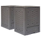 Garden Composters 2 Pcs Brown 60X60X83 Cm Plastic Rattan