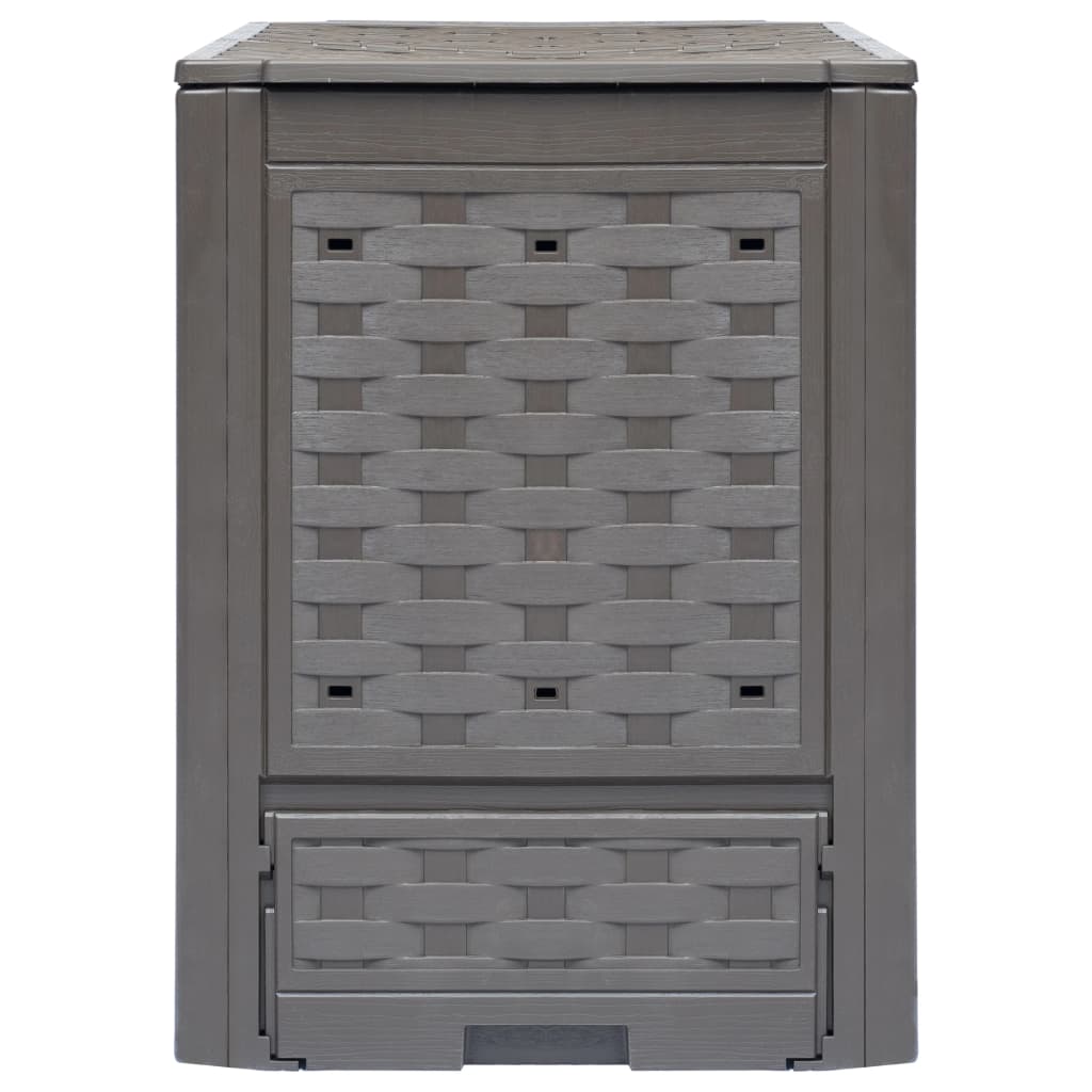 Garden Composters 2 Pcs Brown 60X60X83 Cm Plastic Rattan