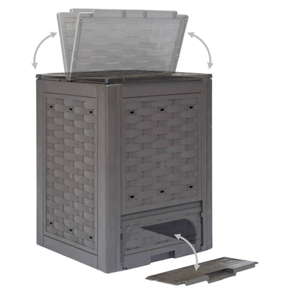 Garden Composters 2 Pcs Brown 60X60X83 Cm Plastic Rattan