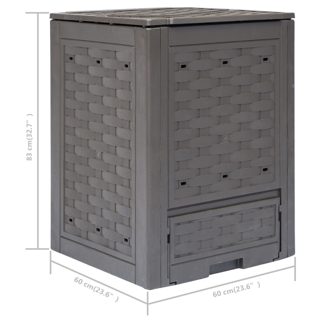 Garden Composters 2 Pcs Brown 60X60X83 Cm Plastic Rattan