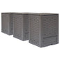 Garden Composters 2 Pcs Brown 60X60X83 Cm Plastic Rattan