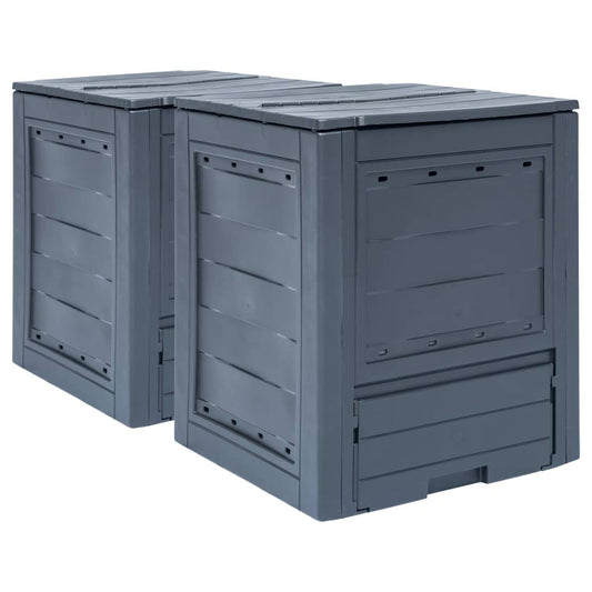 Garden Composters 2 Pcs Grey 60X60X73 Cm