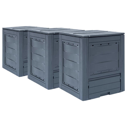 Garden Composters 2 Pcs Grey 60X60X73 Cm