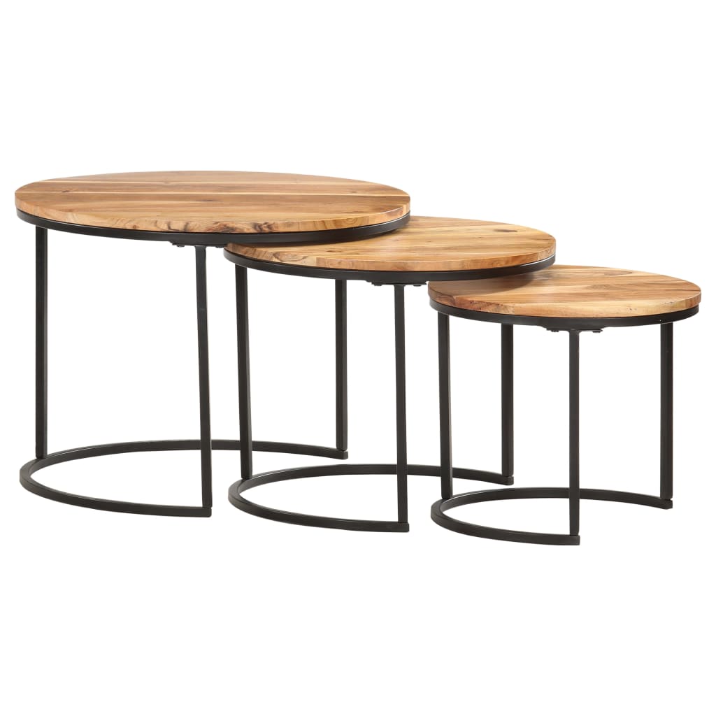 Nesting Tables 3 Pcs Solid Wood Acacia